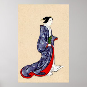 Frauen-tragende Robe und Kimono 1878 Poster