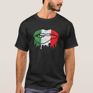 Frauen treiben mexikanische Flagge Lip Bite Cinco  T-Shirt