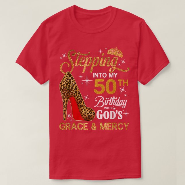 Frauen treten mit Gottes G in meinen 50. Geburtsta T-Shirt (Design vorne)