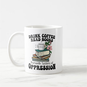 Frauen trinken Kaffee lesen Bücher demontieren Sys Kaffeetasse