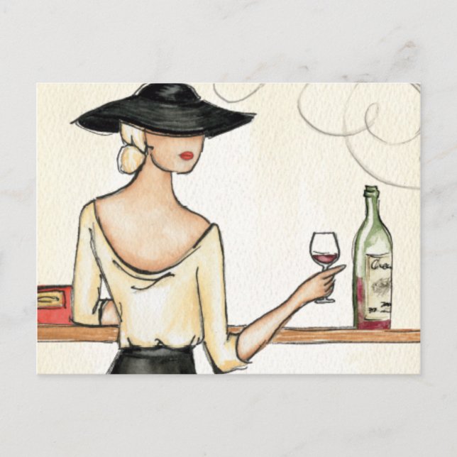 Frauen trinken spanischen Wein Postkarte (Vorderseite)
