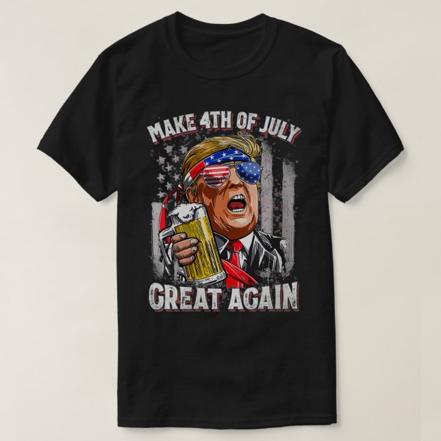 Frauen Trump machen 4. Juli Große Männer Drin T-Shirt (Design vorne)