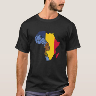 Frauen Tschad Tschadische Flagge Afrikanische Kart T-Shirt