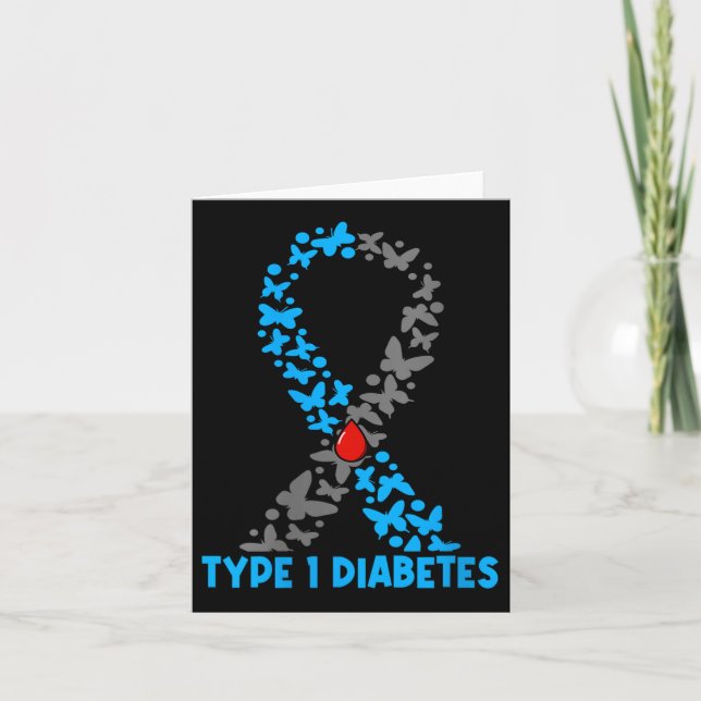 Frauen Typ 1 Diabetes V-Nacken Karte (Vorderseite)