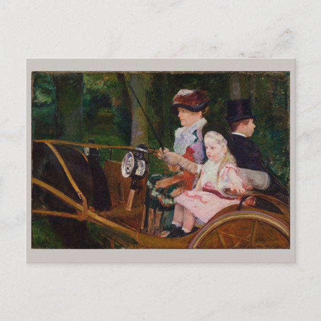Frauen und Mädchen, die Mary Cassatt fahren Postkarte (Vorderseite)
