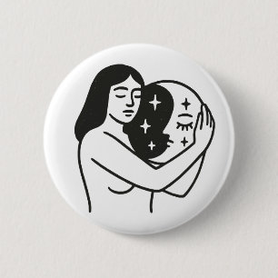 Frauen und Mond Button