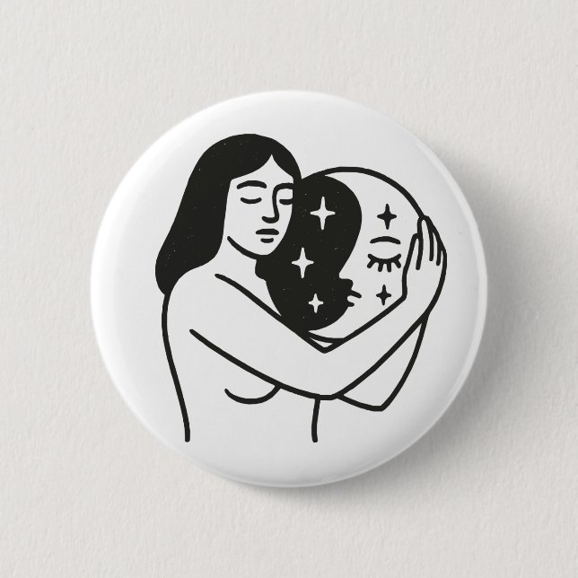 Frauen und Mond Button (Vorderseite)