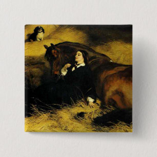 Frauen und Pferd Button