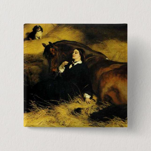 Frauen und Pferd Button (Vorderseite)