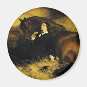Frauen und Pferd Magnet