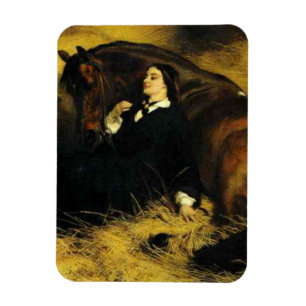 Frauen und Pferd Magnet