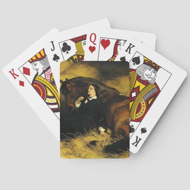 Frauen und Pferd Spielkarten (Rückseite)