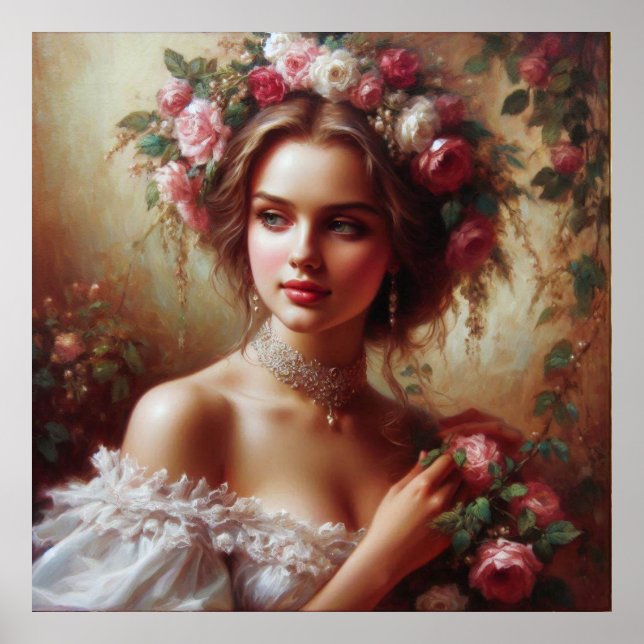 Frauen und Rose Poster (Vorne)