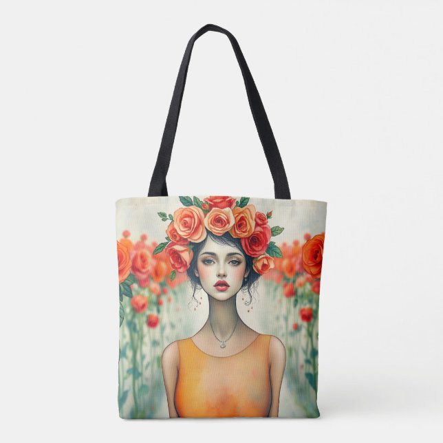 Frauen und Rose Tasche (Rückseite)