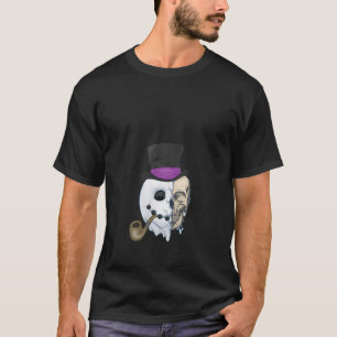 Frauen Unorthodox Schneemann Schädel Weihnachten V T-Shirt