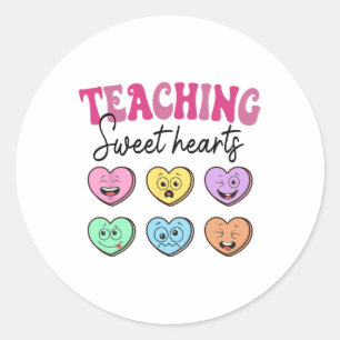 Frauen unterrichten Sweethearst Teacher Valentinst Runder Aufkleber