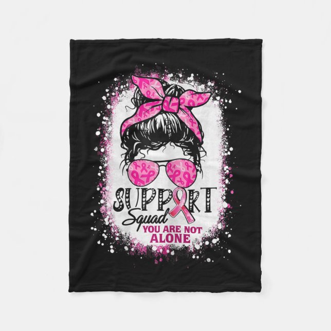 Frauen unterstützen Squad Messy Bun Pink Krieger B Fleecedecke (Vorderseite)