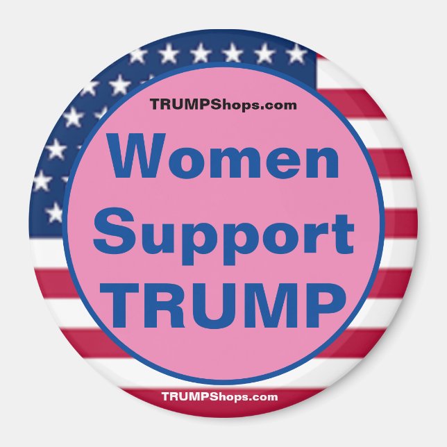 Frauen unterstützen TRUMP Pink Patriotic Magnet (Vorne)