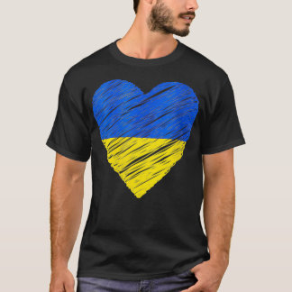 Frauen Unterstützung der ukrainischen Fahne T-Shirt
