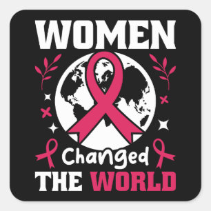 Frauen veränderten die Welt Feministisch Quadratischer Aufkleber