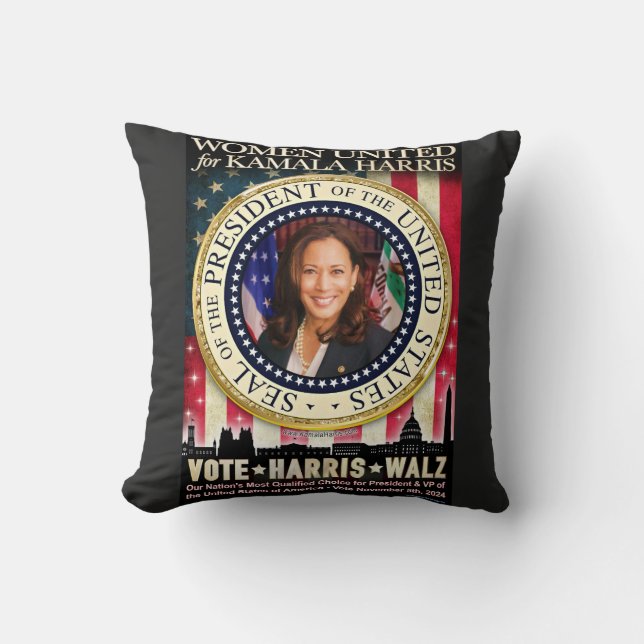Frauen vereint für Kamala Harris Kissen (Vorderseite)