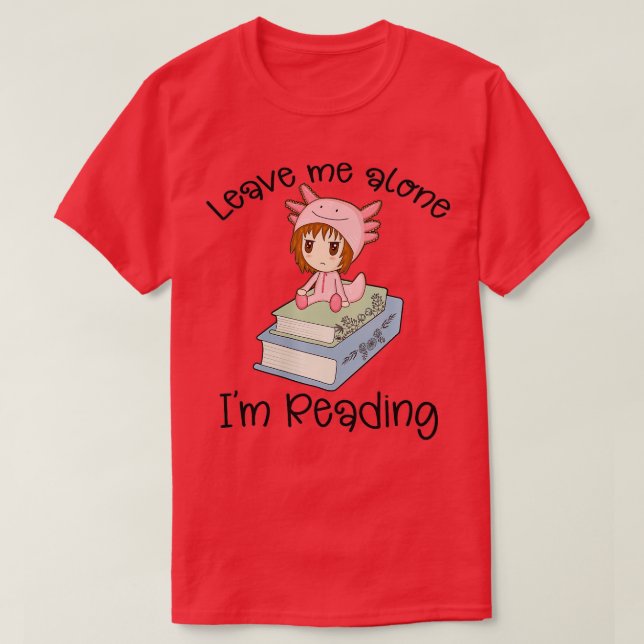 Frauen Verließ mich allein im Lesen des Buches Lov T-Shirt (Design vorne)