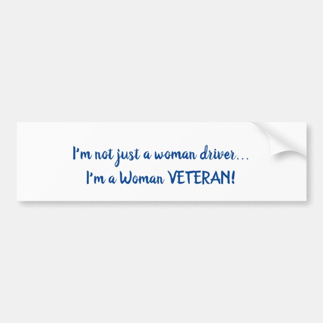 Frauen Veteran Blue auf weißem Autoaufkleber (Vorne)