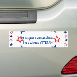 Frauen Veteran Blue mit Sternen auf Weiß Autoaufkleber