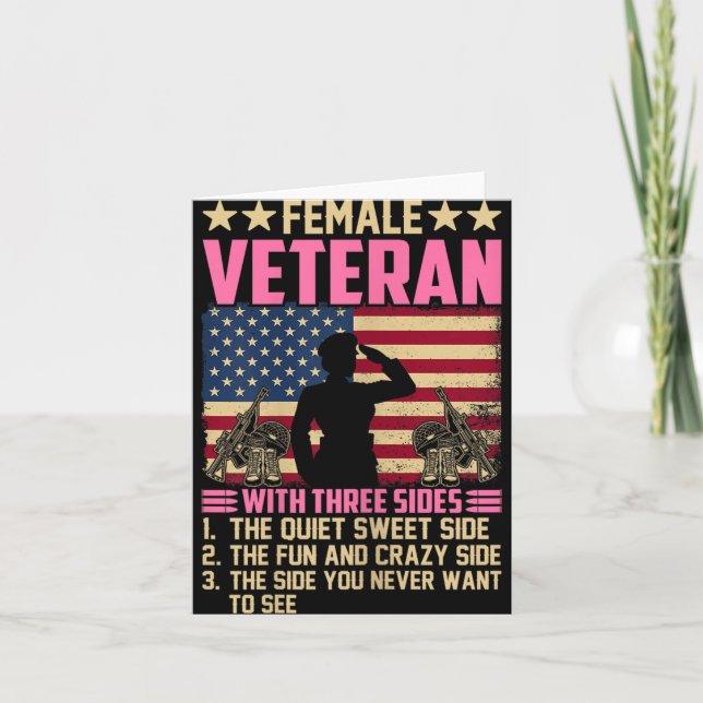 Frauen Veteran Soldat Proud Weibliche Veteran Karte (Vorderseite)