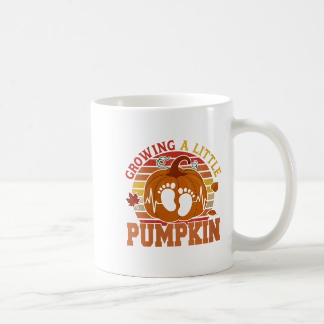 Frauen Vintag Growing Little Erntedank Pumpkin Kaffeetasse (Rechts)