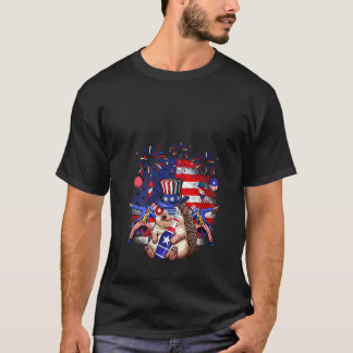 Frauen Vintag Igel Sonnenbrille am 4. Juli T-Shirt