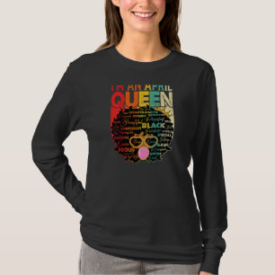 Frauen Vintag Melanin Afro April Queen Black Hist T-Shirt