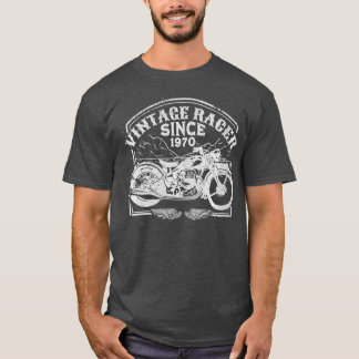 Frauen Vintag Racer Seit 1970 Retro Motorrad T-Shirt