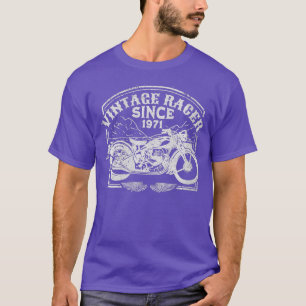 Frauen Vintag Racer Seit 1971 Retro Motorrad T-Shirt