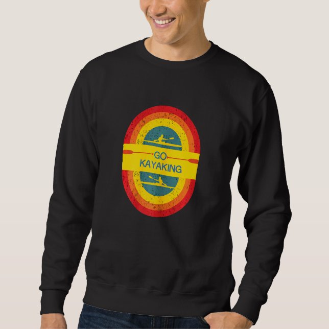 Frauen Vintag Retro Go Kajak Liebe Kajak Sweatshirt (Vorderseite)