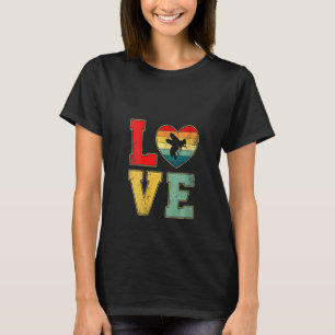 Frauen Vintage Liebe Biene Retro 70er 80er Herzfar T-Shirt