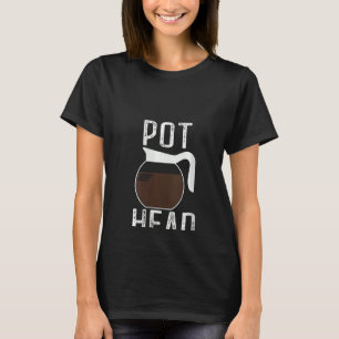 Frauen Vintager Pot-Head-Kaffee T-Shirt