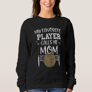 Frauen Volleyball Mama Leopard Print My Favorite P Sweatshirt