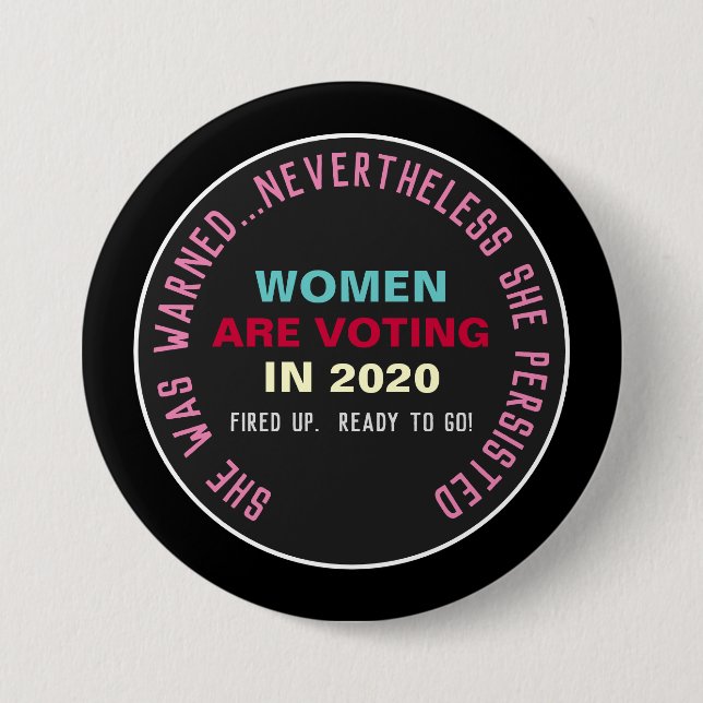 Frauen WÄHLEN im Jahre 2020 widerstehen Button (Vorderseite)