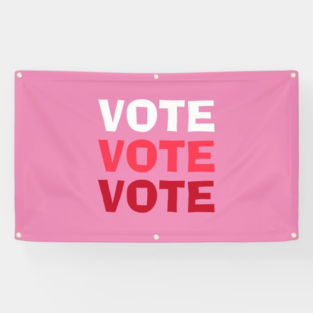 Frauen wählen politische Wahlkampagne in Rosa Banner (Horizontal)