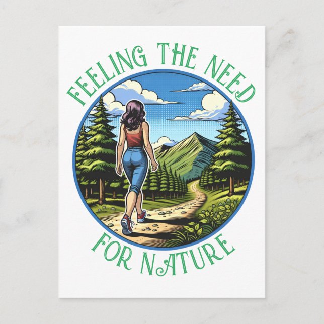 Frauen Wandern im Naturversuch Postkarte (Vorderseite)