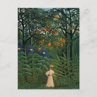 "Frauen wandern in einem exotischen Wald" Postkarte