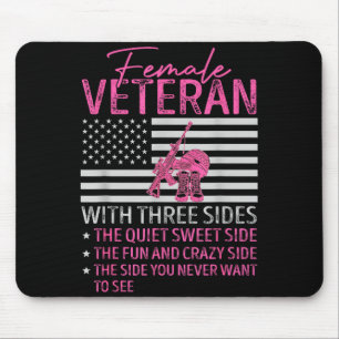 Frauen weiblicher Veteran mit drei Seiten Mutter Mousepad