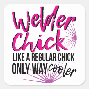 Frauen Welder Wart Cooler Funny Welding Humorvoll Quadratischer Aufkleber