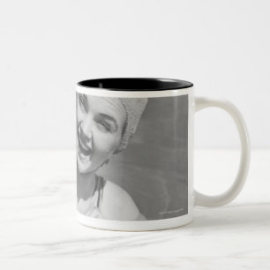Frauen-Wellenartig bewegen Zweifarbige Tasse