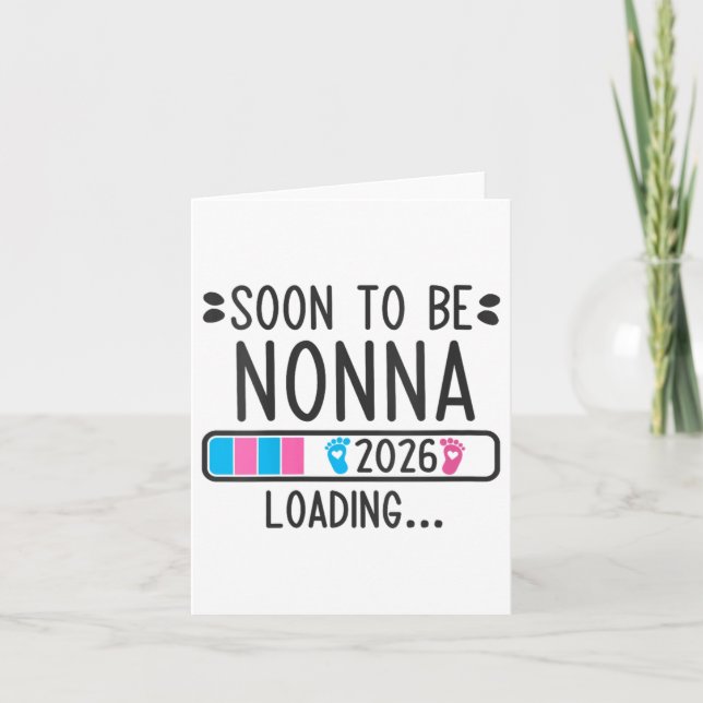 Frauen werden bald Nonna 2026 beim Laden von Schwa Karte (Vorderseite)