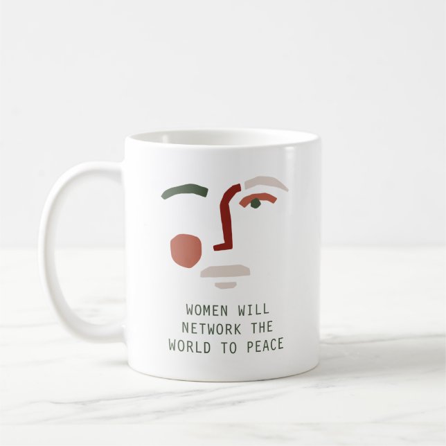 Frauen werden die Welt für den Frieden vernetzen Kaffeetasse (Links)