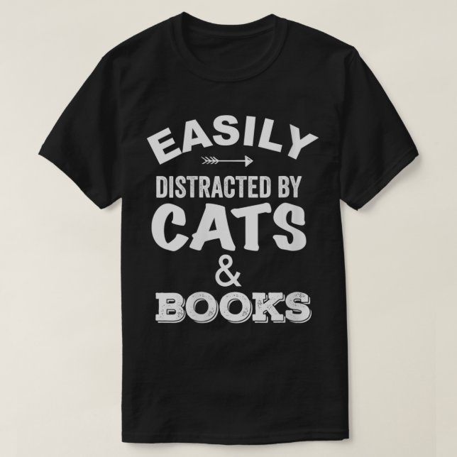 Frauen werden durch Katzen und Bücher, die lesen,  T-Shirt (Design vorne)