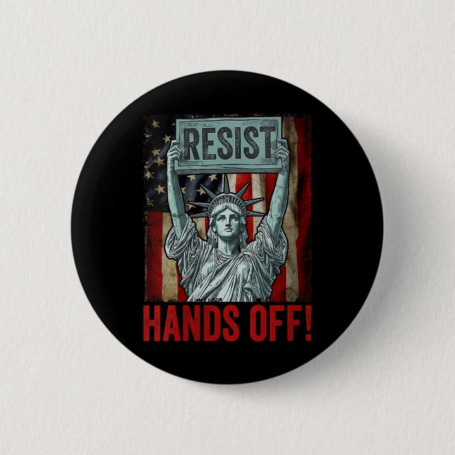 Frauen widerstehen der Freiheitsstatue Button (Vorderseite)