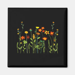 Frauen Wildblumen Sommer Blumen Grafik T-Shirt Blu Magnet